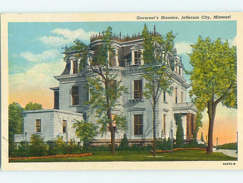 Unused W-Border GOVERNOR'S MANSION Jefferson City Missouri MO p0451