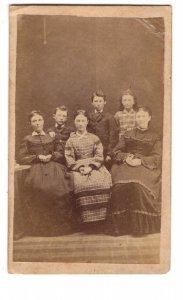 Victorian Mother with Five Children in a Small Portrait Photograph