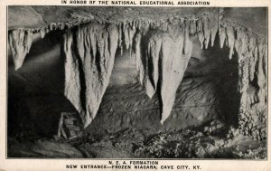 USA New Entrance Frozen Niagara Cave City Kentucky Vintage Postcard 08.89