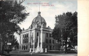 Lancaster Wisconsin Grant Court House Street View Antique Postcard K62293