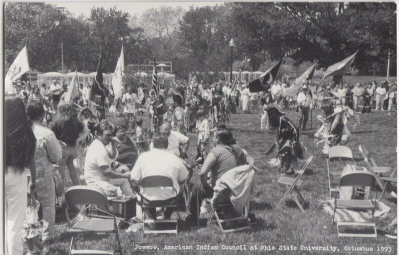 Ohio Real Photo RPPC Postcard Columbus 1993 AMERICAN INDIAN COUNCIL Powwow OSU 2