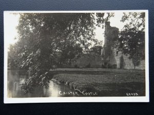 Norfolk CASTIER CASTLE showing Moat - Old RP Postcard