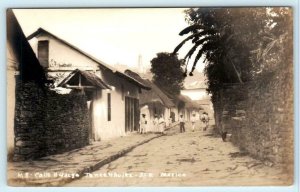 RPPC TANCANHUITZ, San Luis Potosi Mexico ~ CALLE HIDALGO Street Scene Postcard