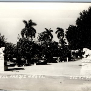 c1950s Cienfuegos, Cuba RPPC José Martí Park Parque Driveway Postcard A74