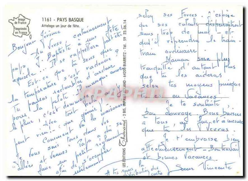 Postcard Modern Basque Country hitch a feast day
