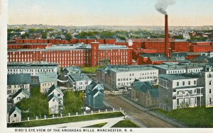 Postcard Early Bird's Eye View of Amoskeag Mills, Manchester, NH.    L3