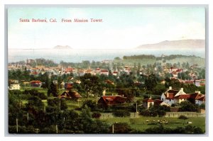 View From Mission Tower Santa Barbara CA California UNP DB Postcard P16