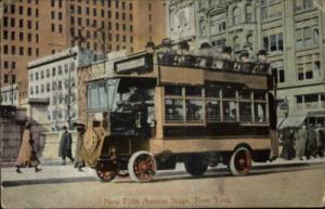 NEW YORK CITY Fifth Ave Stage Double Decker Bus c1910