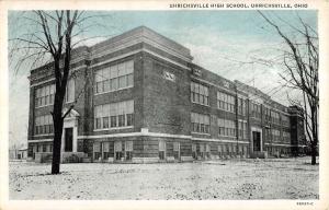 Uhrichsville Ohio High School Side Exterior View Antique Postcard K15524