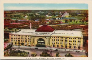 CNR Station Winnipeg MB Manitoba Unused PECO Postcard G75