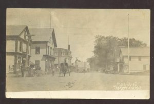 RPPC CHERRYFIELD MAINE DOWNTOWN STREET SCENE HORSE BUGGY REAL PHOTO POSTCARD