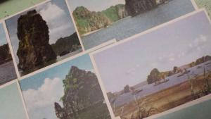 Group Of 12 Vietnam Scenic River Cliffs Fishing Boat Antique Postcards K25549