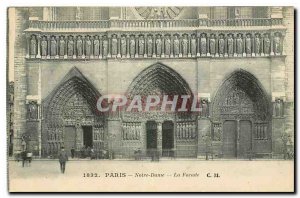 Old Postcard Paris Notre Dame facade