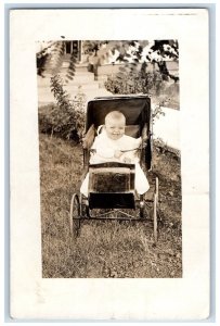 1911 Baby Stroller Carriage Amarillo Texas TX Posted Antique RPPC Photo Postcard