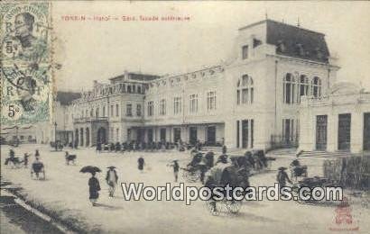 Hanoi, Gare, fa¡ade exterieure Tonkin Vietnam, Viet Nam 1906 Missing Stamp 
