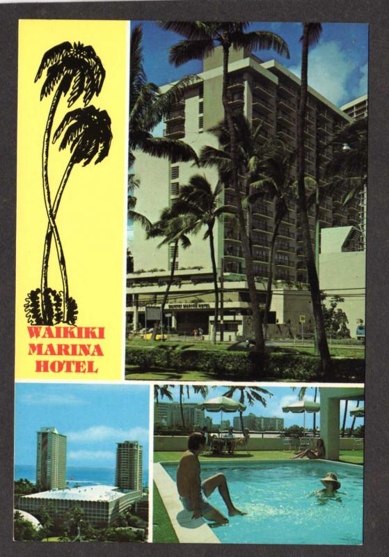 HI Waikiki Marina Hotel Honolulu Hawaii Postcard