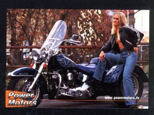 036236 Semi-nude girl on MOTORCYCLE Color photo PC