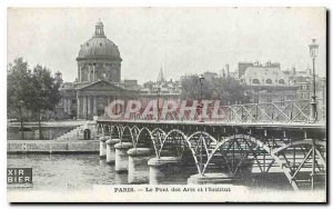 Old Postcard The Paris Arts and the Institute of Bridge