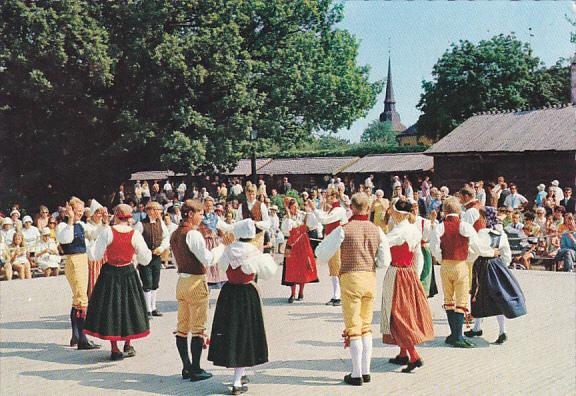 Sweden Stockholm Traditional Folk Dancers In Costume