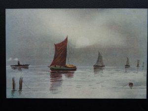 SAILING BOATS & SHIPS Fishing Seascape c1905 Postcard by C.W. Faulkner 428D