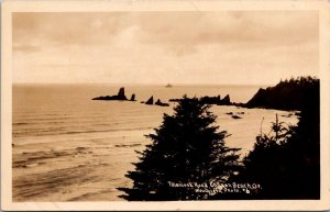 RPPC View of Tillamook Rock, Cannon Beach OR Vintage Postcard V71