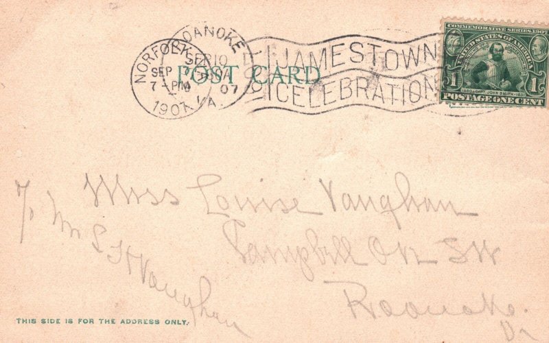 Vintage Postcard 1907 Saint Mary's Star of the Sea Fortress Monroe Virginia VA