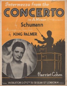 Harriet Cohen Schumann Concerto In A Minor Sheet Music