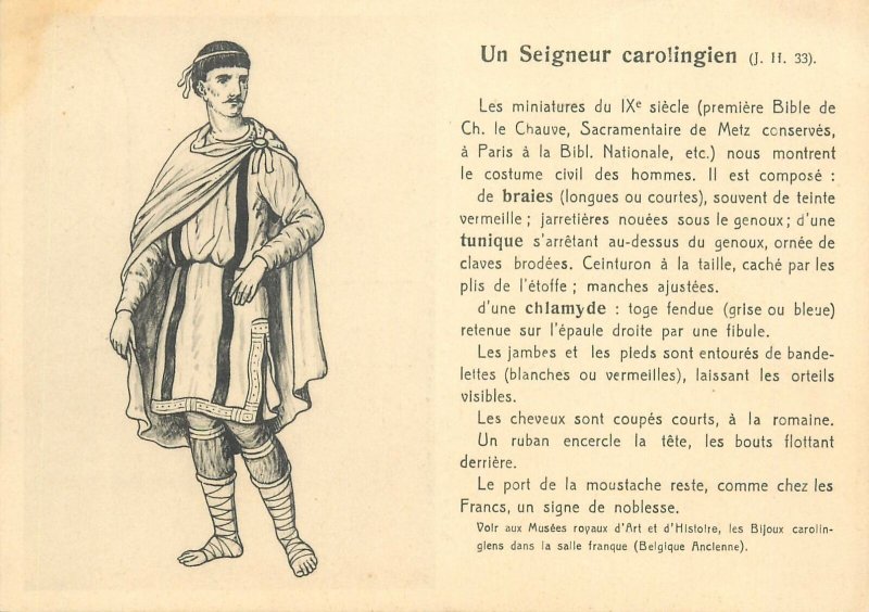 Postcard Carolingian lord typical outfit