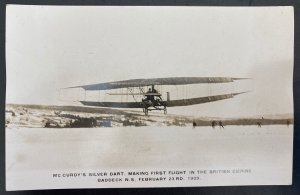 Mint Canada real Picture Postcard McCurdys Silver Dart Making First Flight 1909