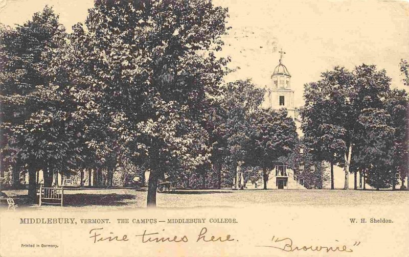 Middlebury College Campus Vermont 1905 Tuck postcard