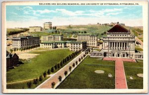 Soldiers And Sailors Memorial And University Of Pittsburgh Pennsylvania Postcard