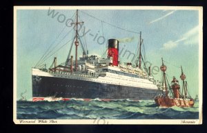 LS2481 - Cunard Liner - Aurania & a BAR Lightship - postcard