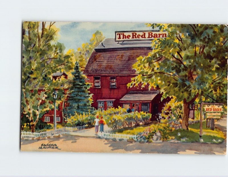 Postcard The Red Barn, Westport, Connecticut