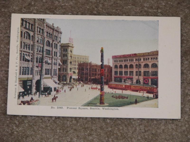 Pioneer Square, Seattle, Washington, unused vintage card 