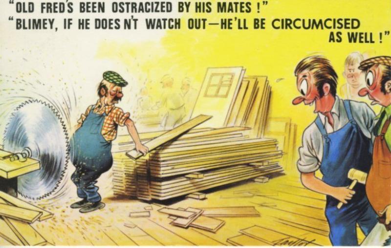 Old Fred's Been Ostracized By His Mates, Comic series, Bamforth and Co. Postcard