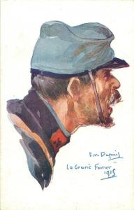 Artist postcard EMILLE DUPUIS Officer Soldier Caricature Military Postcard 1915