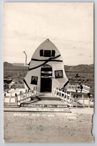 RPPC Santa Claus AZ Cinderella's Doll House Boulder Dam Hi-Way Postcard V28