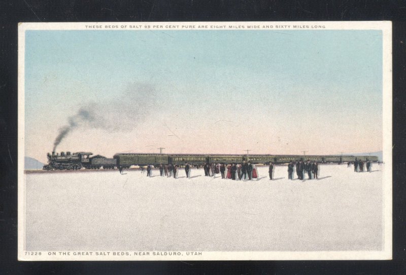 SALDURO UTAH THE GREAT SALT BEDS RAILROAD DEPOT TRAIN STATION VINTAGE POSTCARD