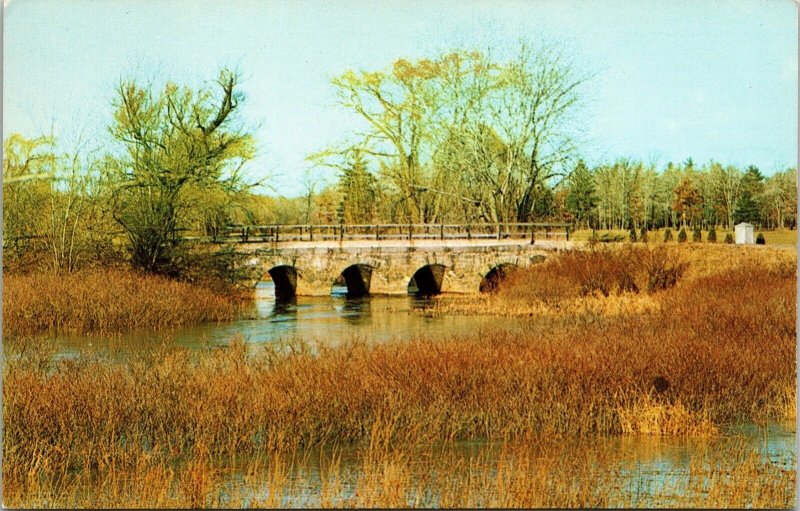 Wayland MA Massachusetts 4 Arch Stone Foot Bridge Concord River VTG Postcard UNP 