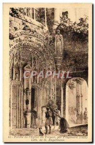 Old Postcard Porch of the & # 39eglise Treport by Fragonard