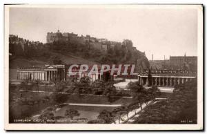 Old Postcard Edinburgh Castle From Scott Monument