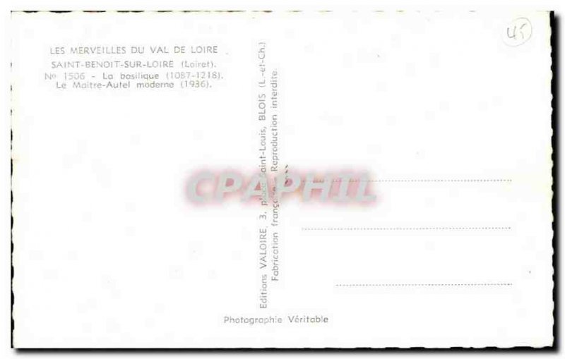 Saint Benoit sur Loire Old Postcard Basilica Modern high altar