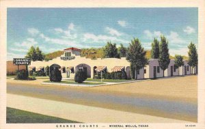Grande Courts Motel Mineral Wells Texas linen postcard