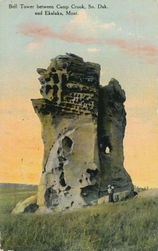 Bell Tower Rock between Camp Crook, SD and Ekalaka, Montana - Roadside - DB