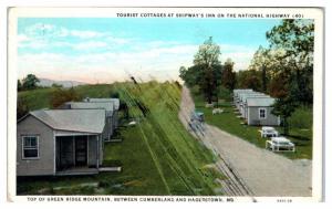 Tourist Cottages Shipway's Inn, National Hwy US 40 near Cumberland, MD Postcard