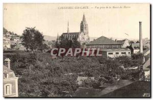 Caudebec-en-Caux Old Postcard View from the road to Le Havre