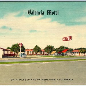 c1950s 1, CA Valencia Motel Postcard Advertising Cali Teknitone Linen A88