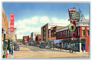 c1940's Central Avenue Looking East Fifth Street Albuquerque New Mexico Postcard