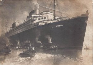 NORDDEUTSCHER LLOYD BREMEN SHIP D. EUROPA NDL FLAG CANCEL POSTCARD 1931 !!