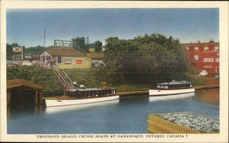 Gananoque Ontario Thousand Island Cruise Boats Postcard